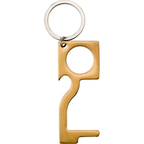  Anti-contact keyring for door opening and contactless use of public usage surfaces, bottle opener