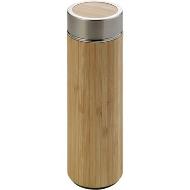  Bamboo vacuum flask 420 ml with sieve stopping dregs