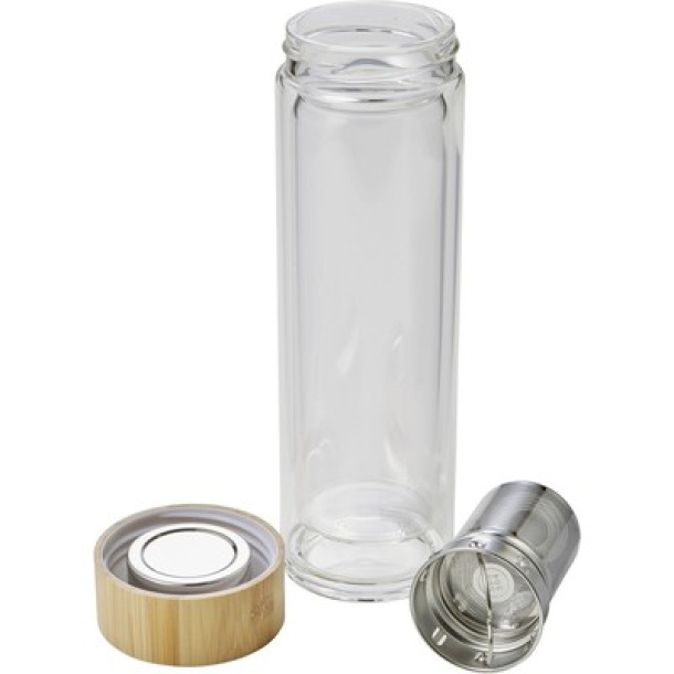  Glass vacuum flask 420 ml with sieve stopping dregs