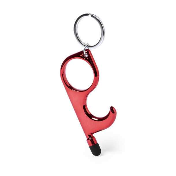  Anti-contact keyring for door opening and contactless use of public usage surfaces, ball pen, touch pen