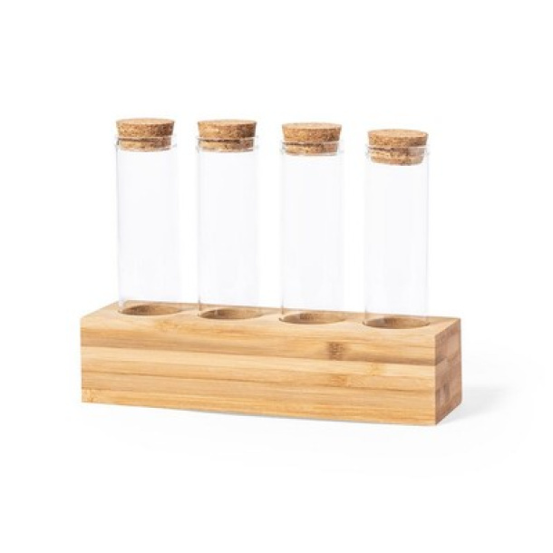  Bamboo spices container set