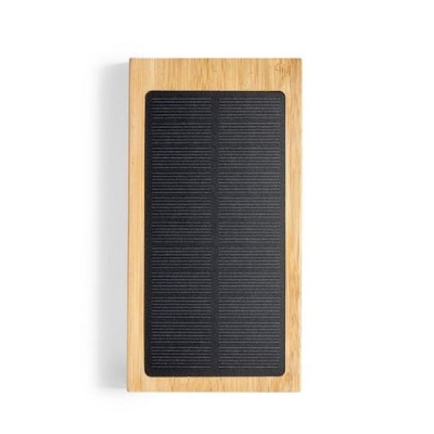  Bamboo power bank 10000 mAh, wireless charger 5W, solar charger