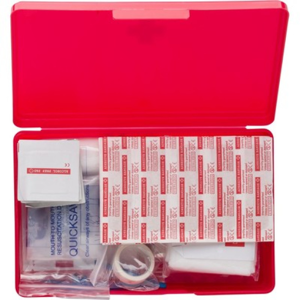  First aid kit in plastic case, 14 pcs
