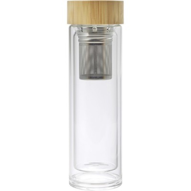  Glass vacuum flask 420 ml with sieve stopping dregs