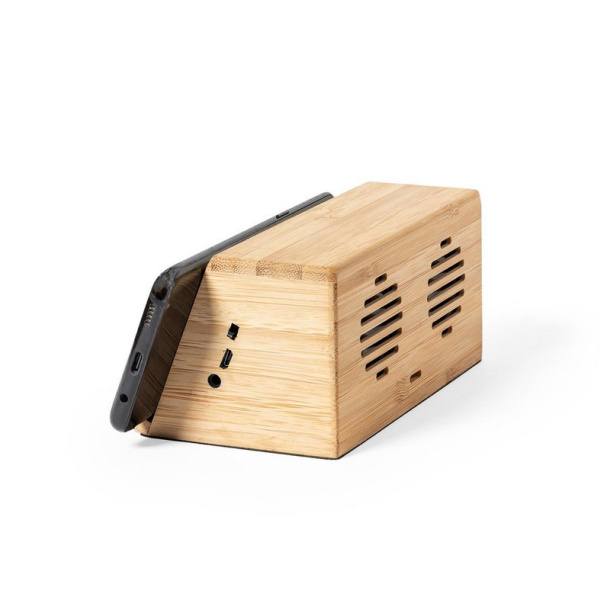  Bamboo wireless speaker 3W, wireless charger 10W