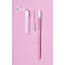 Extendable, reusable drinking straw, silicone mouthpiece and cleaning brush