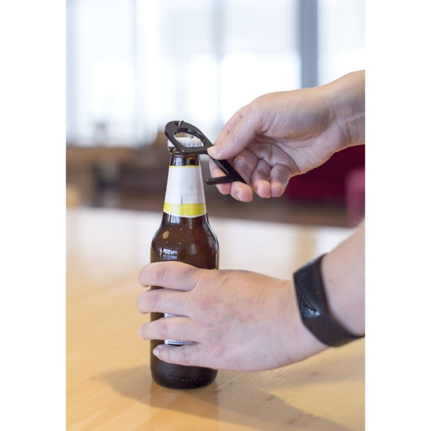 Anti-contact keyring for door opening and contactless use of public usage surfaces, bottle opener