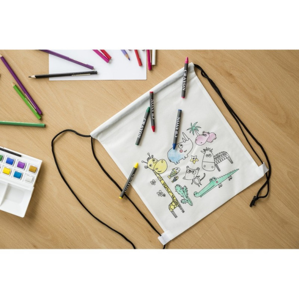  Drawstring bag for colouring, crayons