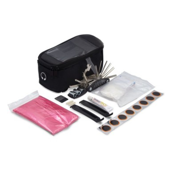  Bicycle bag with accessories, repair kit, first aid kit, poncho