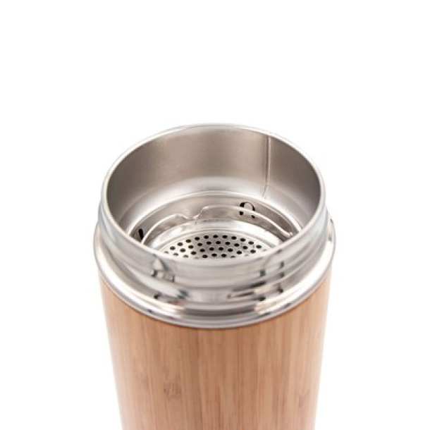  Bamboo vacuum flask 500 ml with sieve stopping dregs and digital beverage temperature display