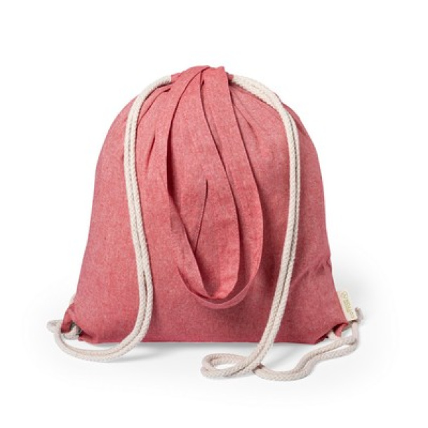  Recycled cotton bag 2 in 1, drawstring bag and shopping bag