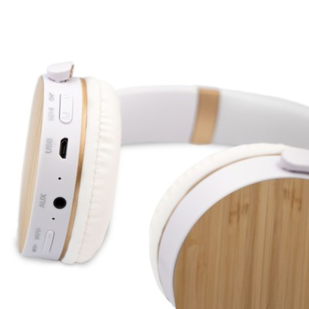  Foldable wireless headphones, bamboo details