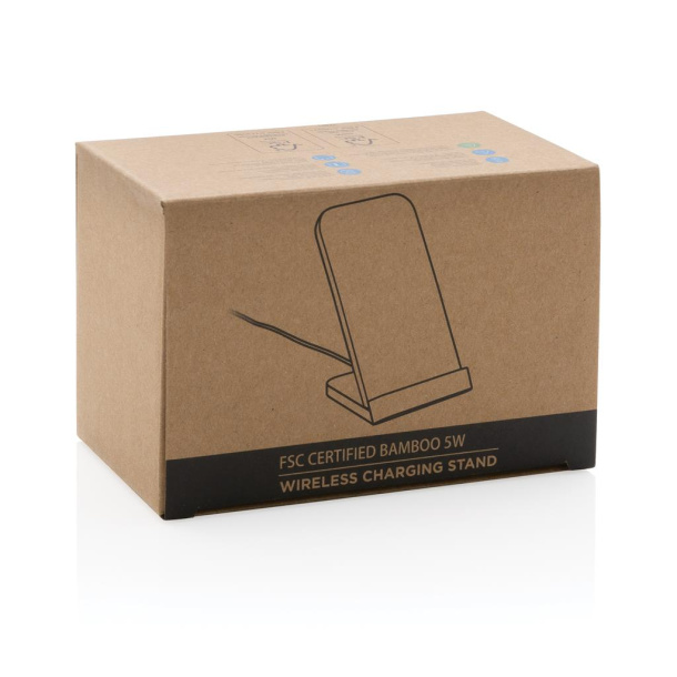  FSC® certified bamboo 5W wireless charging stand