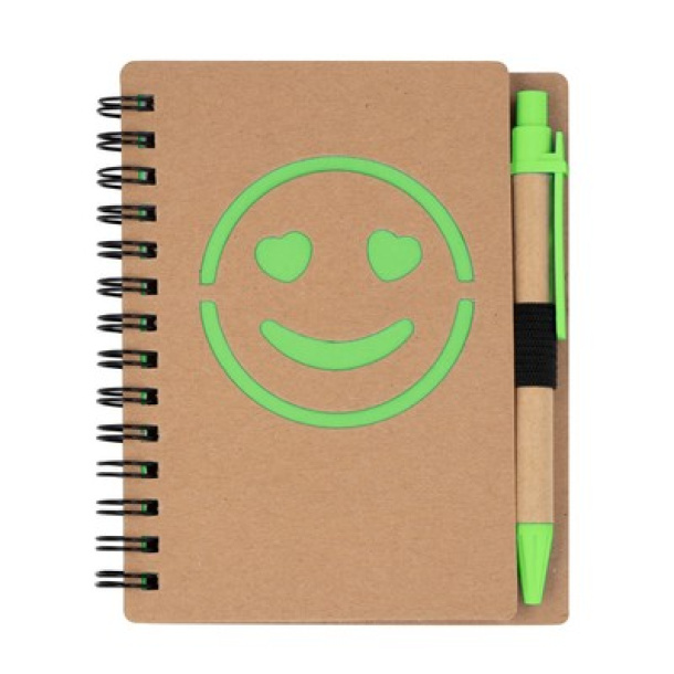  Notebook approx. B7 "smiling face" with ball pen