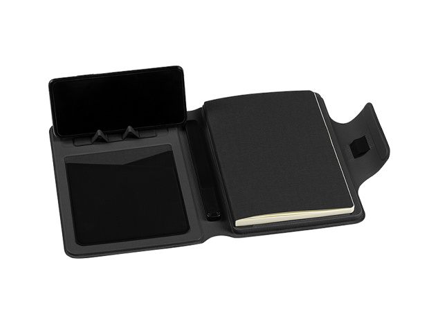 MAGNOTE Portfolio case with A5 notebook, wireless charger and power bank, 8000 mAh