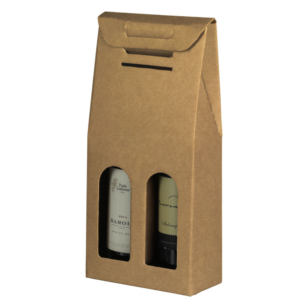 BOTTLE DUO  Three-layer self-assembling gift box for two bottles