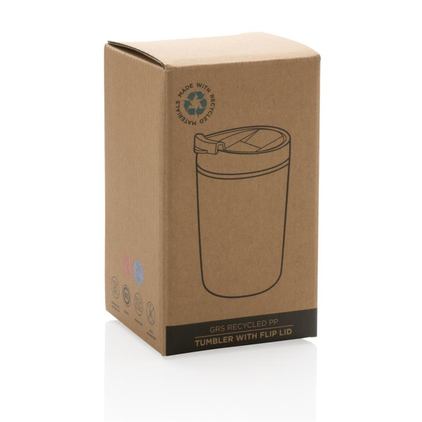  GRS Recycled PP tumbler with flip lid