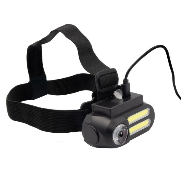  Head torch with LED and COB light