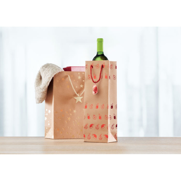 SPARKLE WINE Wine paper bag with pattern
