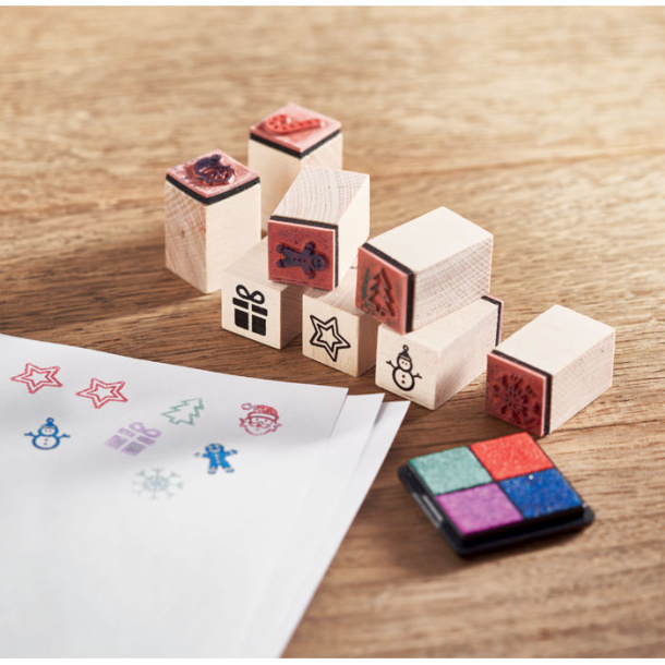 STAMPIE 8 wooden Christmas stamps set