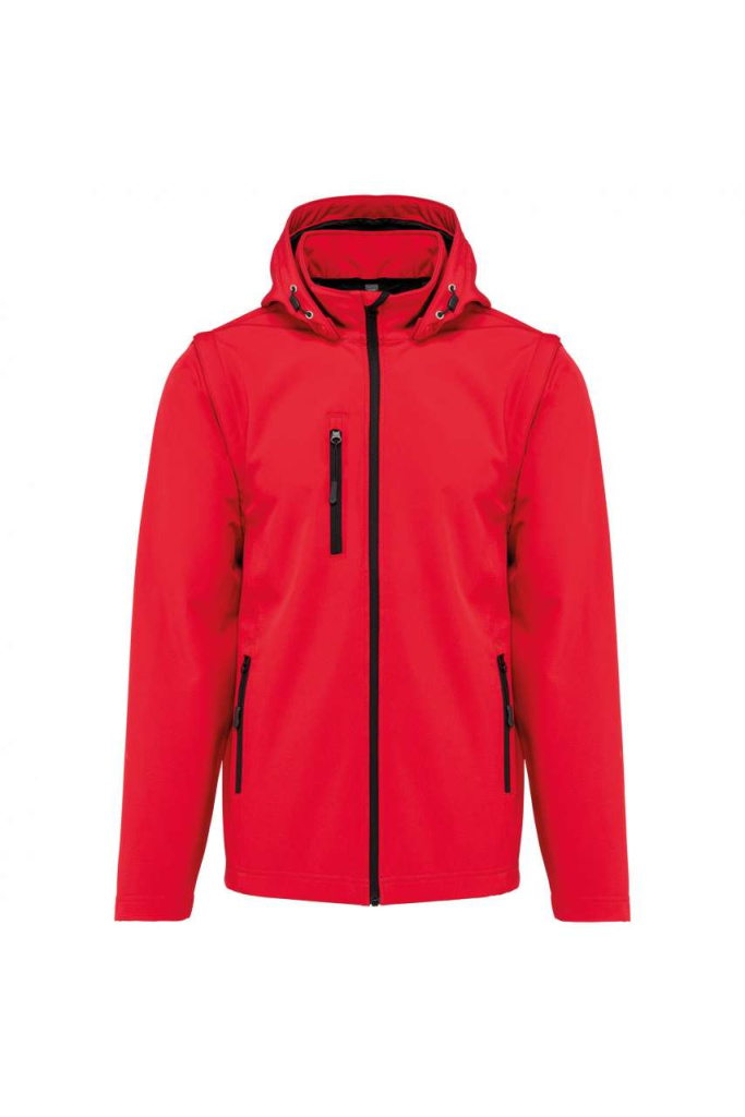 Unisex 3 layer softshell hooded jacket with removable sleeves kariban ka422bl s Promoshop
