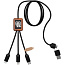 SCX.design C38 3-in-1 rPET light-up logo charging cable with squared wooden casing - SCX.design