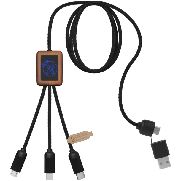 SCX.design C38 3u1 RPET kabel za punjenje s osvjetljenim logom