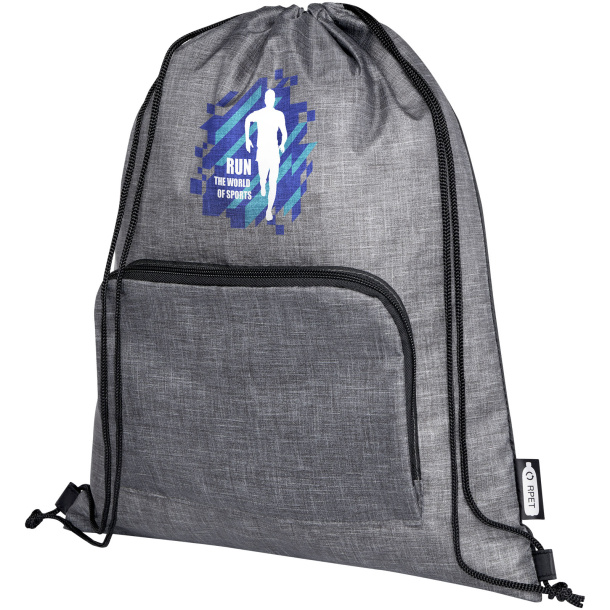 Ash GRS recycled foldable drawstring bag 7L - Bullet
