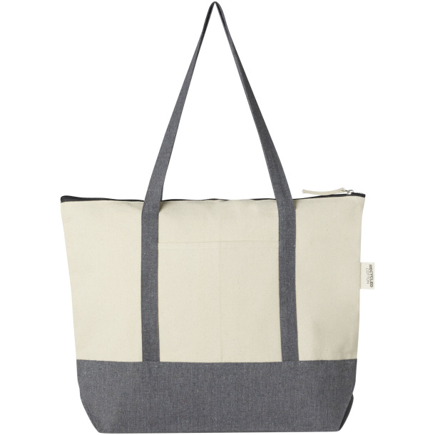 Repose 320 g/m² recycled cotton zippered tote bag 10L - Unbranded