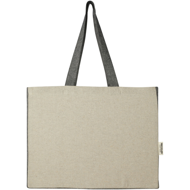 Pheebs 190 g/m² recycled cotton gusset tote bag with contrast sides 18L - Unbranded