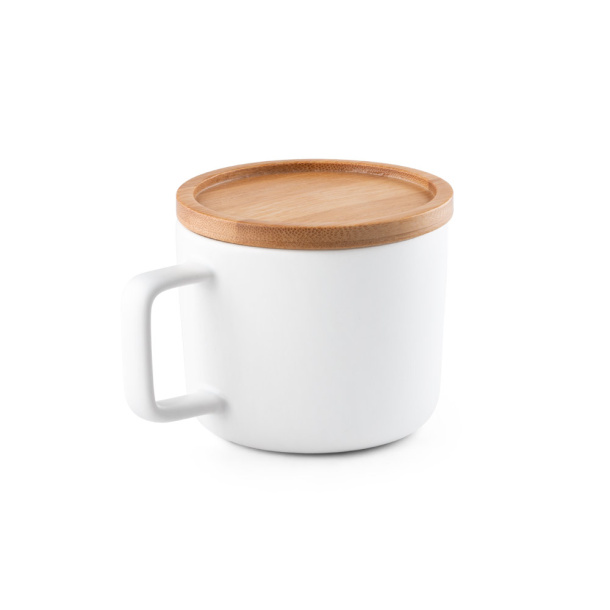 FANGIO 250 ml ceramic mug with lid and bamboo base