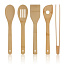  Bamboo kitchen set in stand, 6 pcs