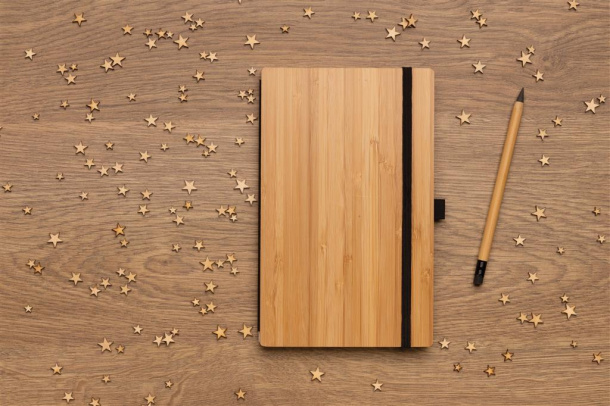  FSC® bamboo notebook and infinity pencil set