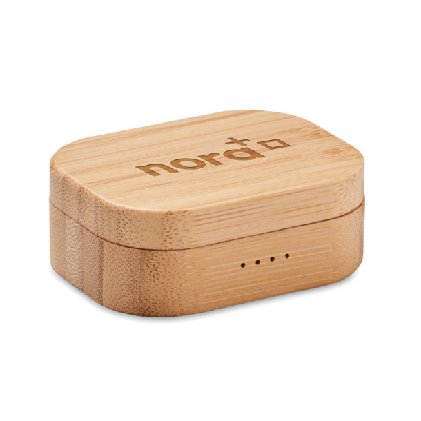 JAZZ BAMBOO TWS earbuds in bamboo case