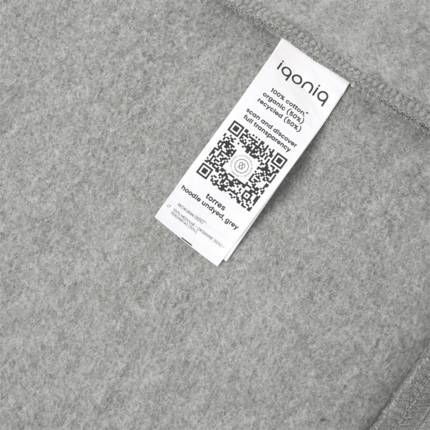  Iqoniq Torres recycled cotton hoodie undyed, natural raw