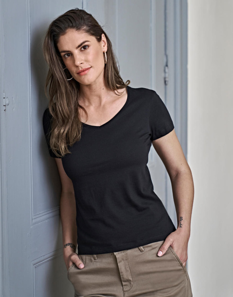  Ženska kratka majica s V-izrezom - Tee Jays