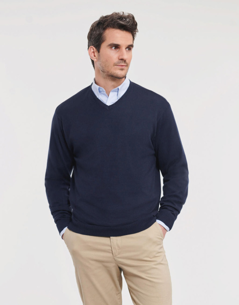  Muški pleteni pulover s V-izrezom - Russell Collection