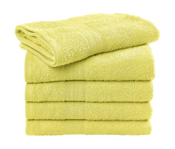 White towels outlet with green trim