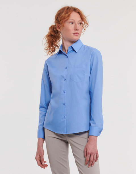  Ladies' LS Poplin Shirt - Russell Collection
