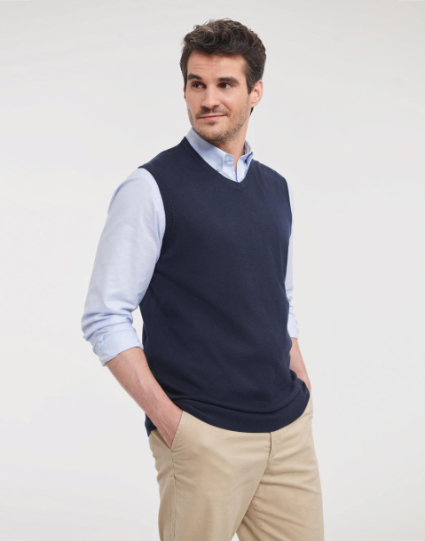  Adults' V-Neck Sleeveless Knitted Pullover - Russell Collection