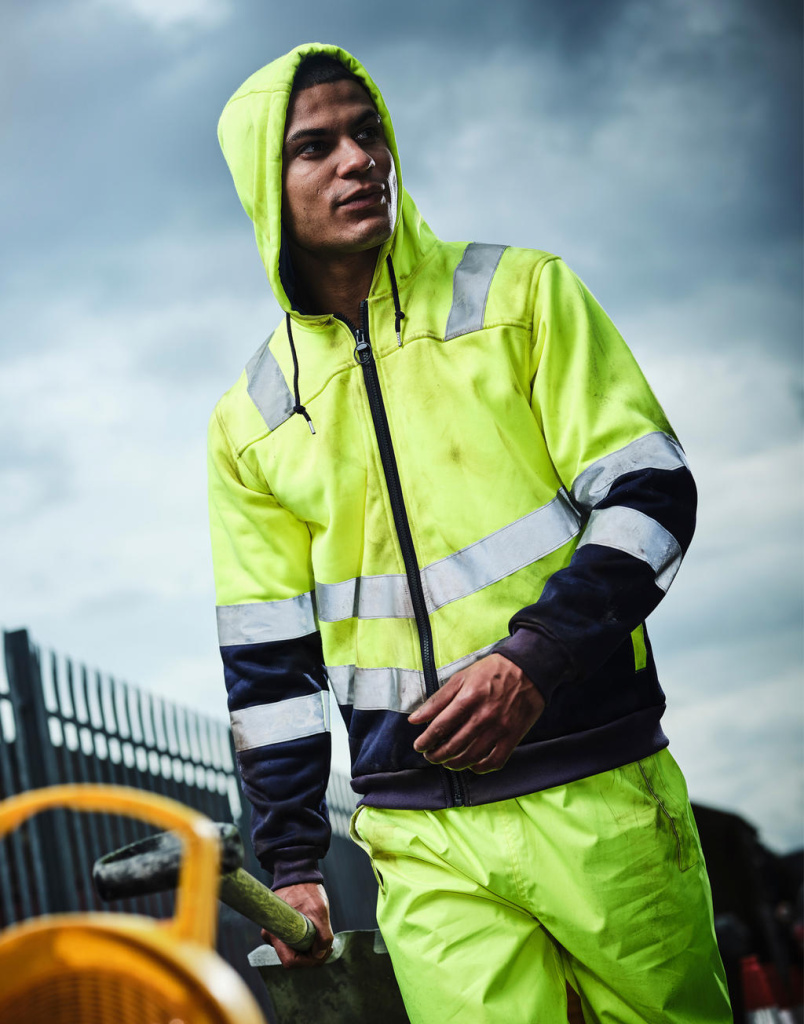 Pro hi vis full zip hoodie regatta high visibility 201176538 Promoshop