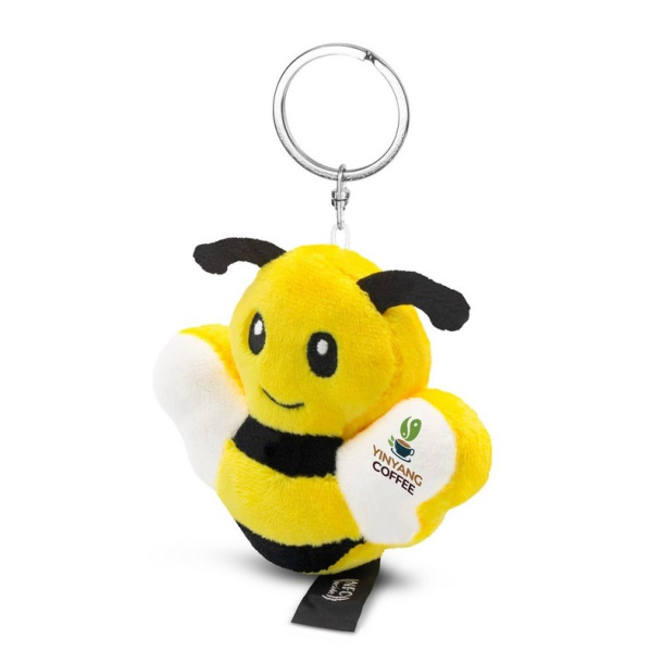 Zibee RPET plush bee with NFC chip, keyring