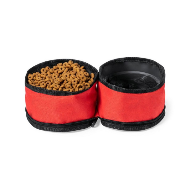  RPET double bowl for dog, foldable, carabiner