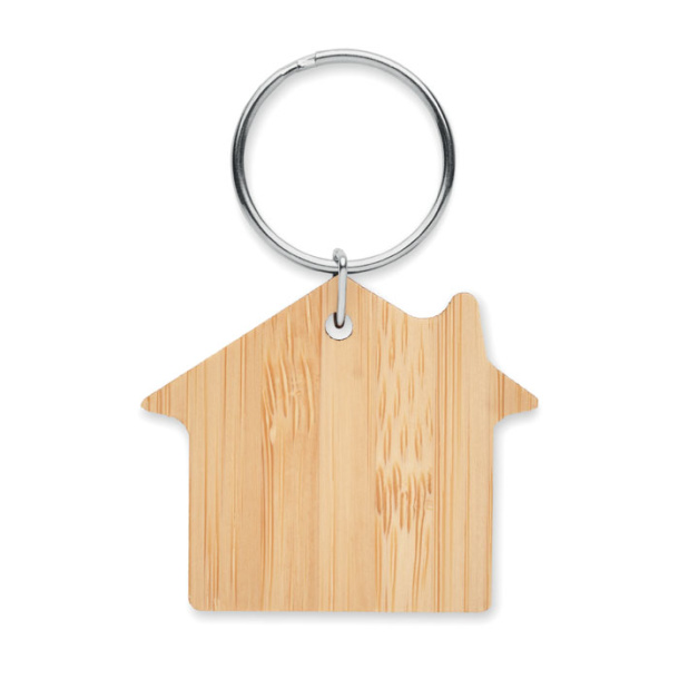 HOUSEBOO House shaped bamboo key ring