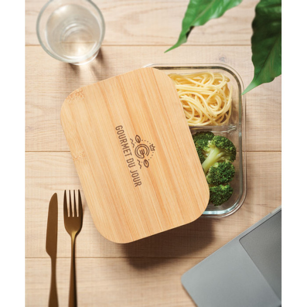 TUNDRA 3 Glass lunch box with bamboo lid