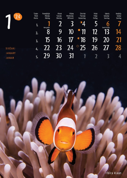  "ŽIVOTINJE" color calendar