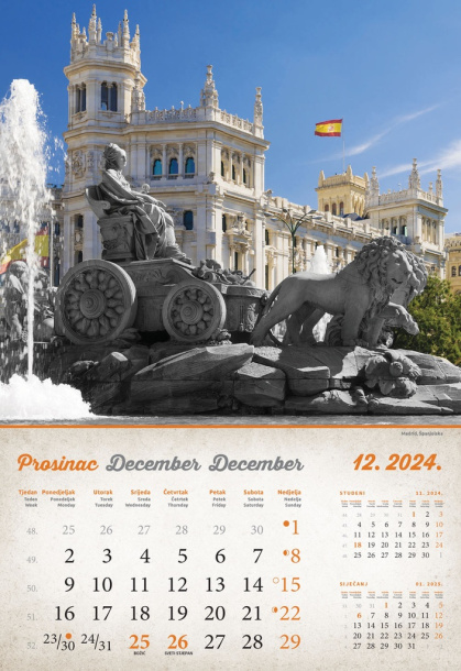  "VINTAGE GRADOVI" color kalendar