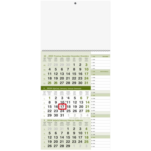  "Business GREEN planner" three part calendar
