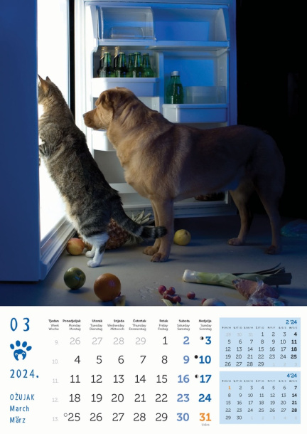  "PSI i MAČKE" color calendar