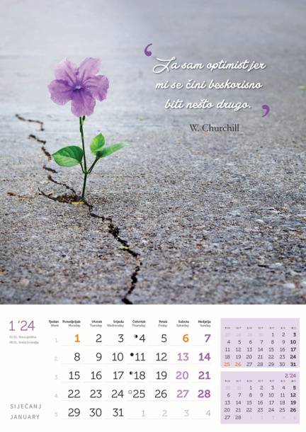  "MOTIVACIJSKI KALENDAR" color calendar
